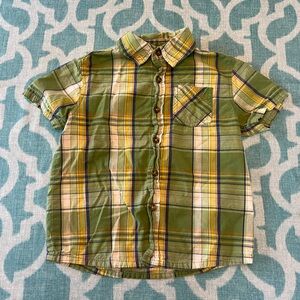 Cherokee 4T Boys Plaid Button Up Short Sleeve